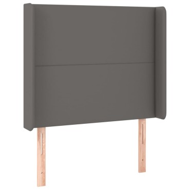 vidaXL Κεφαλάρι με ΠτερύγιαΓκρι 93x16x118/128cm Συνθετικό Δέρμα 1 τεμ.