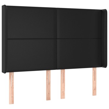vidaXL Κεφαλάρι με Πτερύγια Μαύρο 147x16x118/128cm Συνθ. Δέρμα 1 τεμ.
