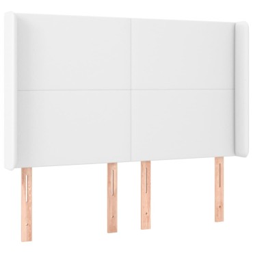 vidaXL Κεφαλάρι με Πτερύγια Λευκό 147x16x118/128cm Συνθ. Δέρμα 1 τεμ.