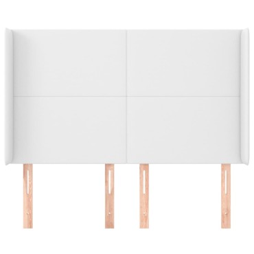 vidaXL Κεφαλάρι με Πτερύγια Λευκό 147x16x118/128cm Συνθ. Δέρμα 1 τεμ.