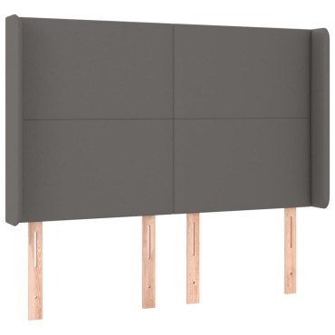 vidaXL Κεφαλάρι με Πτερύγια Γκρι 147x16x118/128cm Συνθετικό Δέρμα 1 τεμ.