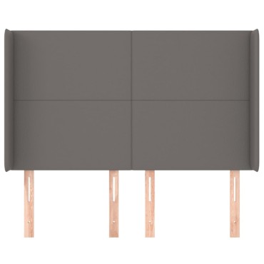 vidaXL Κεφαλάρι με Πτερύγια Γκρι 147x16x118/128cm Συνθετικό Δέρμα 1 τεμ.