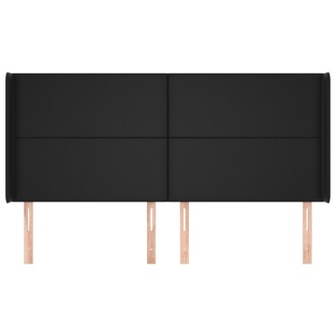 vidaXL Κεφαλάρι με Πτερύγια Μαύρο 163x16x118/128cmΣυνθετικό Δέρμα 1 τεμ.