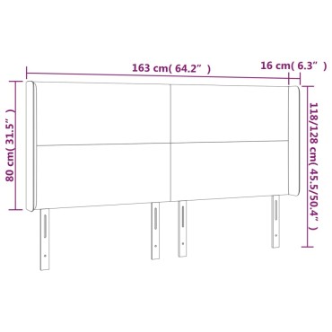 vidaXL Κεφαλάρι με Πτερύγια Μαύρο 163x16x118/128cmΣυνθετικό Δέρμα 1 τεμ.