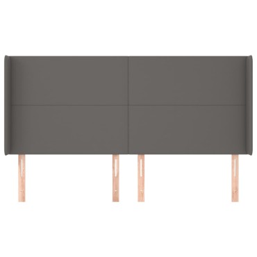 vidaXL Κεφαλάρι με Πτερύγια Γκρι 163x16x118/128cm Συνθετικό Δέρμα 1 τεμ.