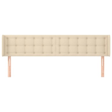 vidaXL Κεφαλάρι με Πτερύγια Κρεμ 203x16x78/88cm Υφασμάτινο 1 τεμ.