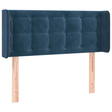 vidaXL Κεφαλάρι με Πτερύγια Σκούρο Μπλε 93x16x78/88cm Βελούδινο 1 τεμ.