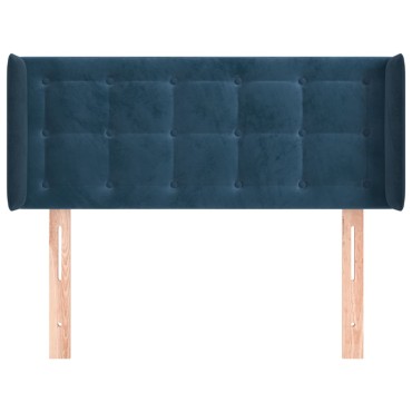 vidaXL Κεφαλάρι με Πτερύγια Σκούρο Μπλε 93x16x78/88cm Βελούδινο 1 τεμ.