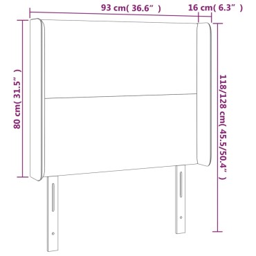 vidaXL Κεφαλάρι με Πτερύγια Σκούρο Γκρι 93x16x118/128cm Υφασμάτινο 1 τεμ.