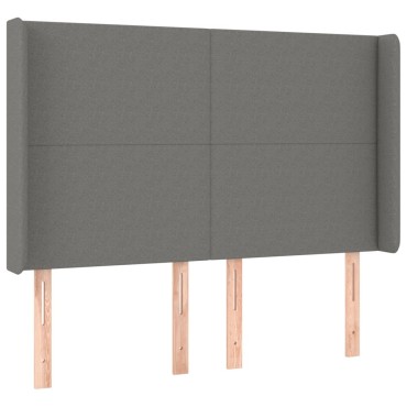 vidaXL Κεφαλάρι με Πτερύγια Σκούρο Γκρι 147x16x118/128cm Υφασμάτινο 1 τεμ.