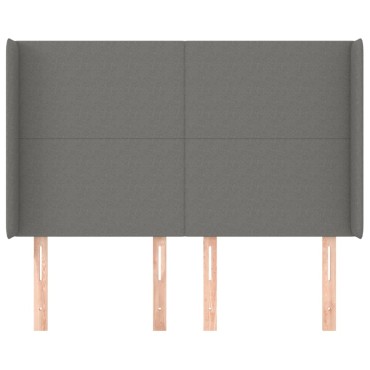 vidaXL Κεφαλάρι με Πτερύγια Σκούρο Γκρι 147x16x118/128cm Υφασμάτινο 1 τεμ.