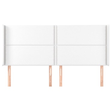 vidaXL Κεφαλάρι με Πτερύγια Λευκό 183x16x118/128cm Συνθετικό Δέρμα 1 τεμ.