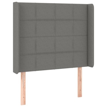 vidaXL Κεφαλάρι με Πτερύγια Σκούρο Γκρι 93x16x118/128cm Υφασμάτινο 1 τεμ.