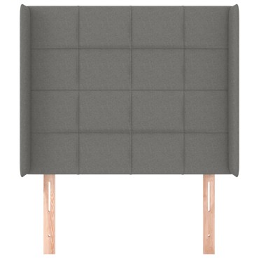 vidaXL Κεφαλάρι με Πτερύγια Σκούρο Γκρι 93x16x118/128cm Υφασμάτινο 1 τεμ.