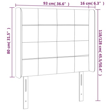 vidaXL Κεφαλάρι με Πτερύγια Σκούρο Γκρι 93x16x118/128cm Υφασμάτινο 1 τεμ.