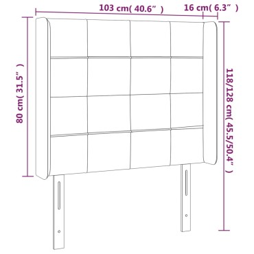 vidaXL Κεφαλάρι με Πτερύγια Ανοιχτό Γκρι 103x16x118/128cm Υφασμάτινο 1 τεμ.