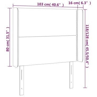 vidaXL Κεφαλάρι με Πτερύγια Σκούρο Γκρι 103x16x118/128cm Υφασμάτινο 1 τεμ.