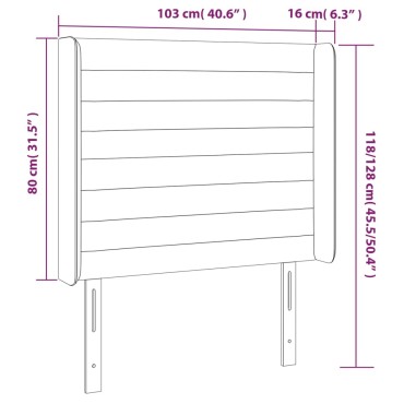 vidaXL Κεφαλάρι με Πτερύγια Μπλε 103x16x118/128cm Υφασμάτινο 1 τεμ.