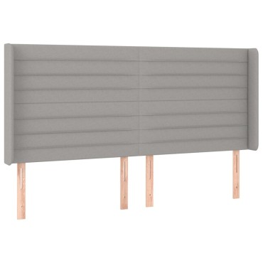 vidaXL Κεφαλάρι με Πτερύγια Ανοιχτό Γκρι 163x16x118/128cm Υφασμάτινο 1 τεμ.