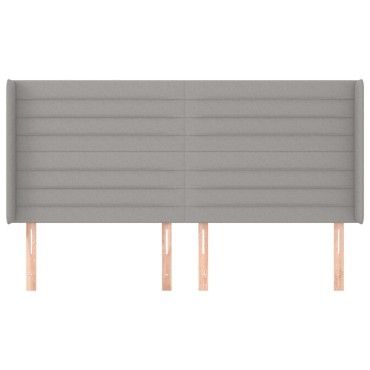 vidaXL Κεφαλάρι με Πτερύγια Ανοιχτό Γκρι 163x16x118/128cm Υφασμάτινο 1 τεμ.