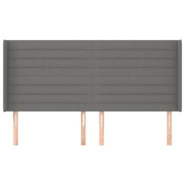 vidaXL Κεφαλάρι με Πτερύγια Σκούρο Γκρι 163x16x118/128cm Υφασμάτινο 1 τεμ.