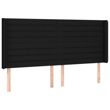 vidaXL Κεφαλάρι με Πτερύγια Μαύρο 163x16x118/128cm Υφασμάτινο 1 τεμ.