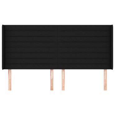 vidaXL Κεφαλάρι με Πτερύγια Μαύρο 163x16x118/128cm Υφασμάτινο 1 τεμ.