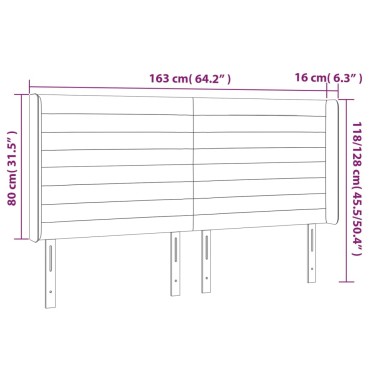 vidaXL Κεφαλάρι με Πτερύγια Μαύρο 163x16x118/128cm Υφασμάτινο 1 τεμ.