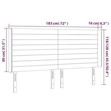 vidaXL Κεφαλάρι με Πτερύγια Μπλε 183x16x118/128cm Υφασμάτινο 1 τεμ.