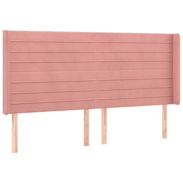 vidaXL Κεφαλάρι με Πτερύγια Ροζ 203x16x118/128cm Βελούδινο 1 τεμ.