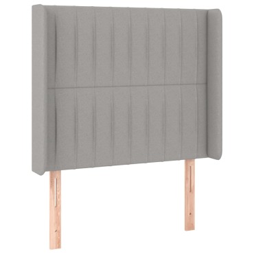 vidaXL Κεφαλάρι με Πτερύγια Ανοιχτό Γκρι 83x16x118/128cm Υφασμάτινο 1 τεμ.