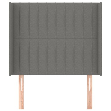 vidaXL Κεφαλάρι με Πτερύγια Σκούρο Γκρι 103x16x118/128cm Υφασμάτινο 1 τεμ.