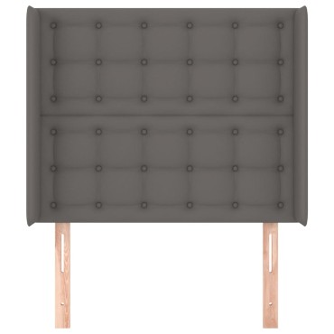 vidaXL Κεφαλάρι με ΠτερύγιαΓκρι 93x16x118/128cm Συνθετικό Δέρμα 1 τεμ.