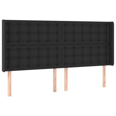 vidaXL Κεφαλάρι με Πτερύγια Μαύρο 163x16x118/128cmΣυνθετικό Δέρμα 1 τεμ.