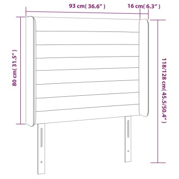 vidaXL Κεφαλάρι με Πτερύγια Taupe 93x16x118/128cm Υφασμάτινο 1 τεμ.