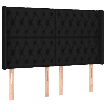 vidaXL Κεφαλάρι με Πτερύγια Μαύρο 147x16x118/128cm Υφασμάτινο 1 τεμ.