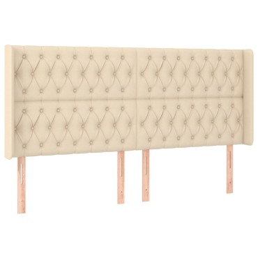 vidaXL Κεφαλάρι με Πτερύγια Κρεμ 183x16x118/128cm Υφασμάτινο 1 τεμ.