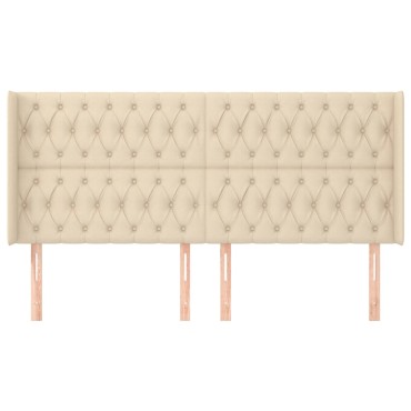 vidaXL Κεφαλάρι με Πτερύγια Κρεμ 183x16x118/128cm Υφασμάτινο 1 τεμ.