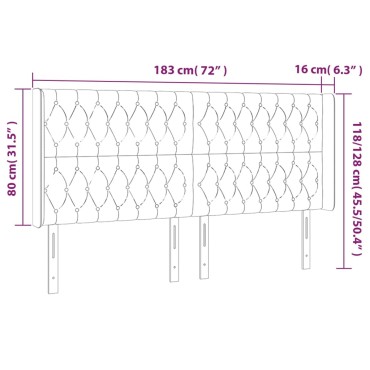 vidaXL Κεφαλάρι με Πτερύγια Κρεμ 183x16x118/128cm Υφασμάτινο 1 τεμ.