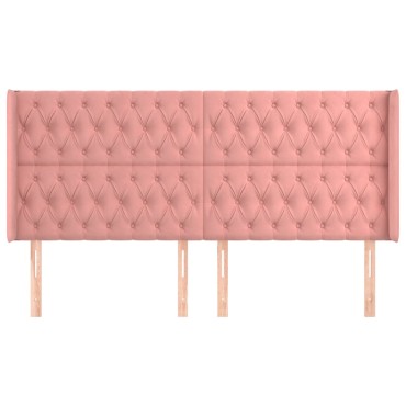vidaXL Κεφαλάρι με Πτερύγια Ροζ 183x16x118/128cm Βελούδινο 1 τεμ.