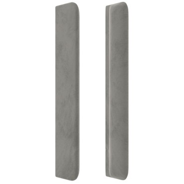 vidaXL Κεφαλάρι με Πτερύγια Ανοιχτό Γκρι 203x16x118/128cm Βελούδινο 1 τεμ.