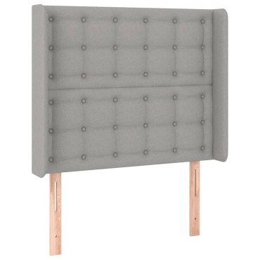 vidaXL Κεφαλάρι με Πτερύγια Ανοιχτό Γκρι 93x16x118/128cm Υφασμάτινο 1 τεμ.