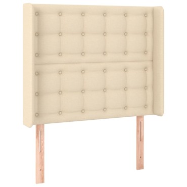 vidaXL Κεφαλάρι με Πτερύγια Κρεμ 93x16x118/128cm Υφασμάτινο 1 τεμ.