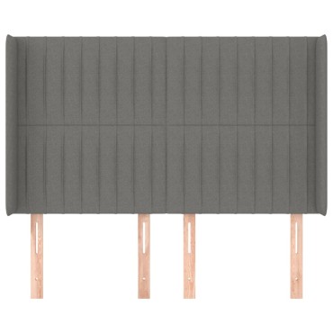 vidaXL Κεφαλάρι με Πτερύγια Σκούρο Γκρι 147x16x118/128cm Υφασμάτινο 1 τεμ.