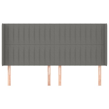 vidaXL Κεφαλάρι με Πτερύγια Σκούρο Γκρι 163x16x118/128cm Υφασμάτινο 1 τεμ.