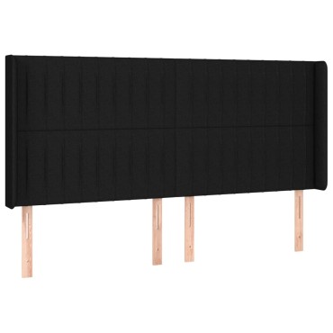 vidaXL Κεφαλάρι με Πτερύγια Μαύρο 163x16x118/128cm Υφασμάτινο 1 τεμ.
