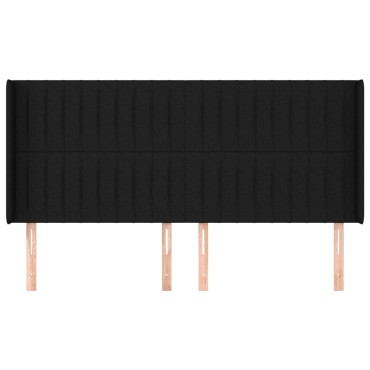 vidaXL Κεφαλάρι με Πτερύγια Μαύρο 163x16x118/128cm Υφασμάτινο 1 τεμ.