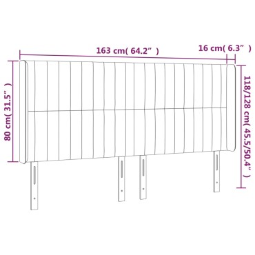 vidaXL Κεφαλάρι με Πτερύγια Μαύρο 163x16x118/128cm Υφασμάτινο 1 τεμ.