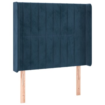 vidaXL Κεφαλάρι με Πτερύγια Σκούρο Μπλε 83x16x118/128cm Βελούδινο 1 τεμ.