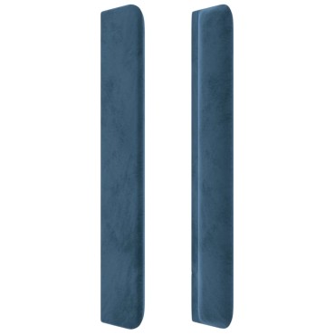 vidaXL Κεφαλάρι με Πτερύγια Σκούρο Μπλε 83x16x118/128cm Βελούδινο 1 τεμ.
